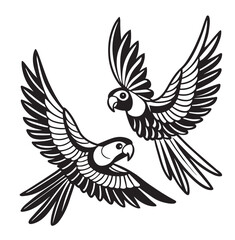 vector  parrot flying silhouette