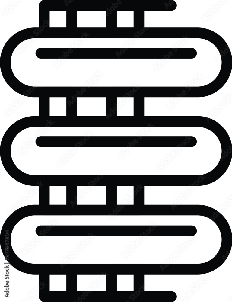 Poster abstract book spine icon vector in black and white for minimalist graphic design symbolizing reading