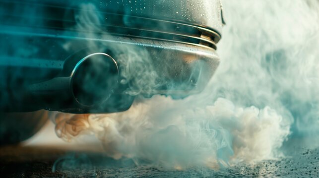 Car exhausting system. Pollution aware. Environment Day