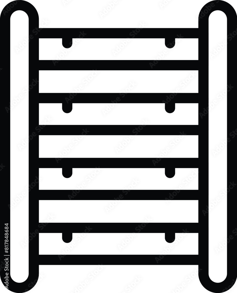 Poster simplified black and white icon of a ladder for use in various designs and applications