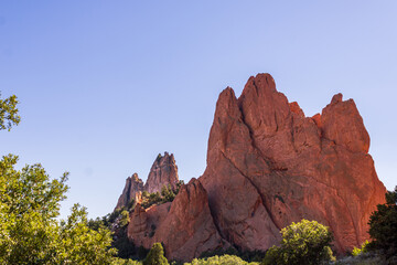 Scenic view of red rocks in the canyon in Colorado, USA