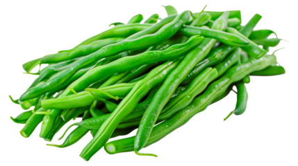 Fresh green beans, cut out - stock png.