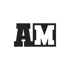 Obraz premium Initial Letter AM Logo Design Template. AM Logo
