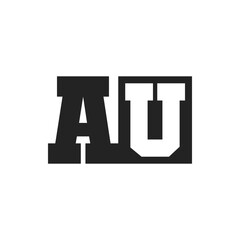 Initial Letter AU Logo Design Template. AU Logo