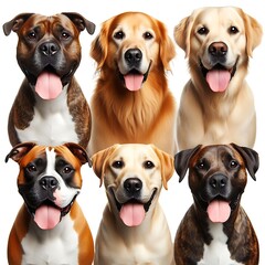 Many dogs with their tongue out image realistic lively image harmony.