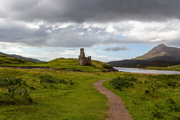 The assynt ruins of Ardvreck castle