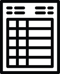 Black and white vector icon depicting a stylized calendar, suitable for apps and websites