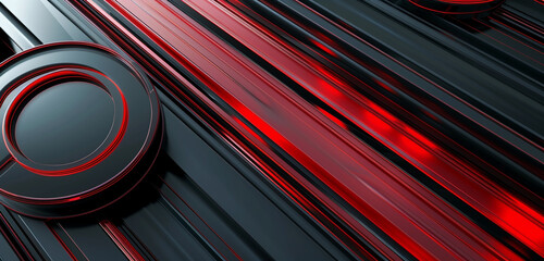 Obraz premium Striking boldness Bright red with charcoal circles.