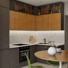 Modern kitchen in the interior