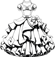 Dress Coloring Pages Drawing For Kids © MyCreativeLife