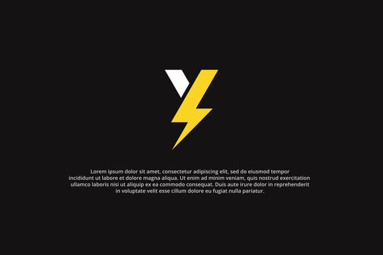 logo letter y power flash lightning icon