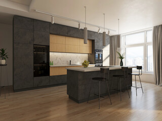 Modern kitchen in the interior