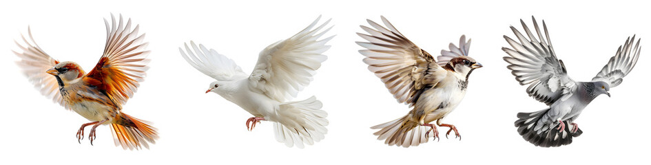 Obraz premium A flying bird isolated against a transparent background