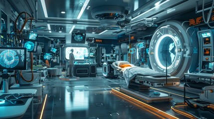 Fototapeta premium Futuristic Medical Facility with Advanced Technology and Equipment