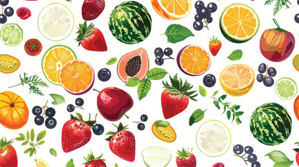 Elegant seamless pattern with healthy nutrition fresh