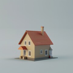 Simple, Modern House Design in 3D Render