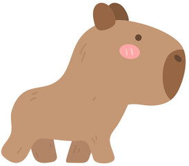 cute sweet hand drawn capybara