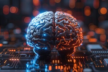 Dual Natured Brain Symbolizing Creative Intellect and Computational Logic