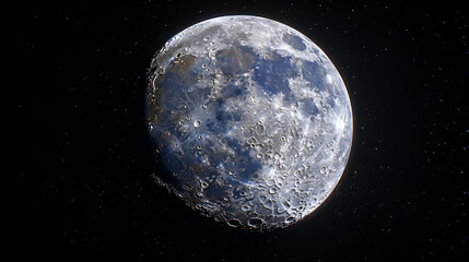 Beautiful illustration of the Moon in space