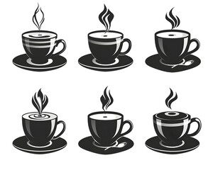 Obraz premium Minimalist Black Coffee Swirls: A captivating of a classic beverage