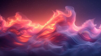 Obraz premium Ethereal abstract aurora, flowing colors and soft gradients with a cosmic ambiance