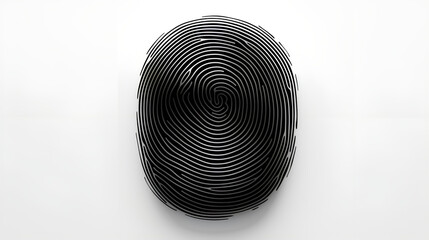 Black Fingerprint Detail on White Background
