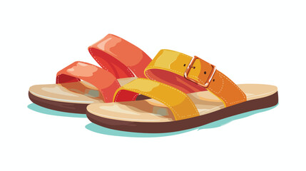 Fashion one-strapped slides or slippers with low heel