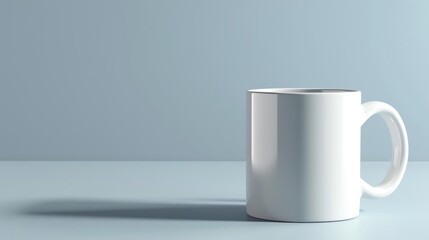 Obraz premium Minimalist white mug on a plain background no logos or text perfect for customization