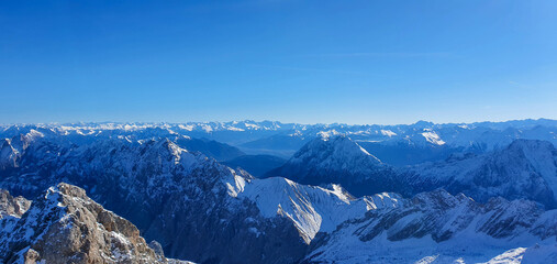 Alps peaks in sun shine November day, November 20, 2021