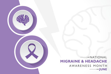 Vector Illustration of National Migraine and Headache awareness month Awareness Month observed in June every year