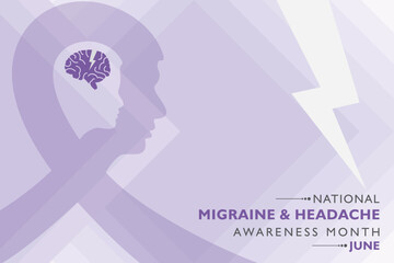 Vector Illustration of National Migraine and Headache awareness month Awareness Month observed in June every year
