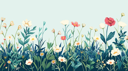 Floral botanical card. Vertical background with bloom