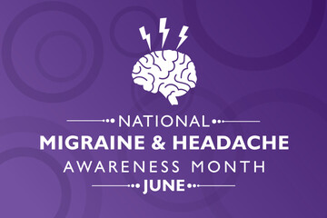 Vector Illustration of National Migraine and Headache awareness month Awareness Month observed in June every year