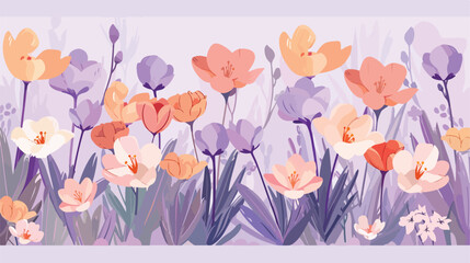 Floral card design delicate spring flowers. Summer fi