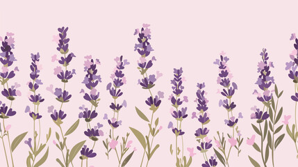Floral card design lavender flowers. Summer field blo