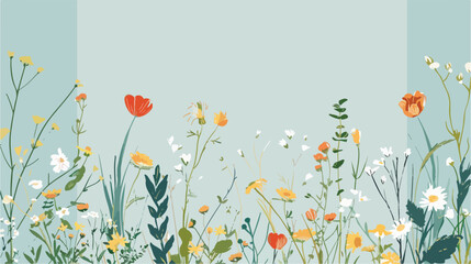 Floral vertical card design. Botanical postcard with