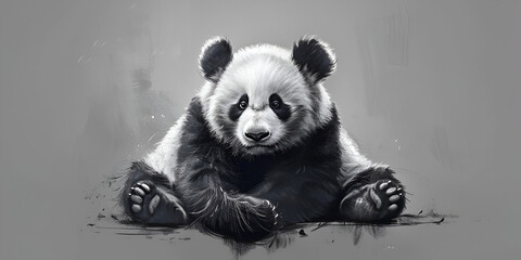 close up of 3d cartoon panda character