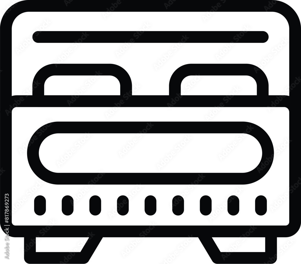 Poster simplified line art icon representing the front view of a bus, ideal for web and print design