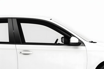A detailed mockup of a blank car window decal on a solid white background 