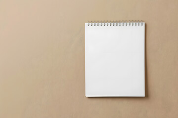 blank notebook on wood background