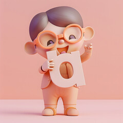 알바펫 D를 들고 있는 3D 애니메이션 캐릭터