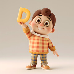 알바펫 D를 들고 있는 3D 애니메이션 캐릭터