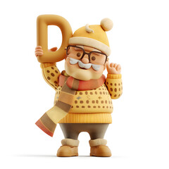 알바펫 D를 들고 있는 3D 애니메이션 캐릭터