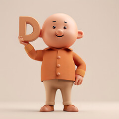 알바펫 D를 들고 있는 3D 애니메이션 캐릭터