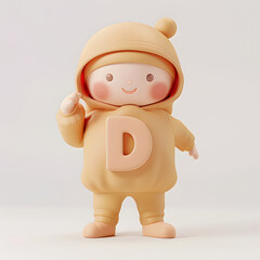 알바펫 D를 들고 있는 3D 애니메이션 캐릭터