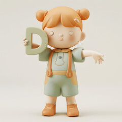 알바펫 D를 들고 있는 3D 애니메이션 캐릭터