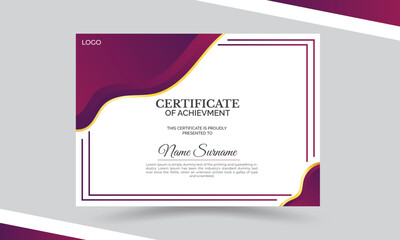 elegant certificate of of achievement template For award, business, and education needs
editable vector template