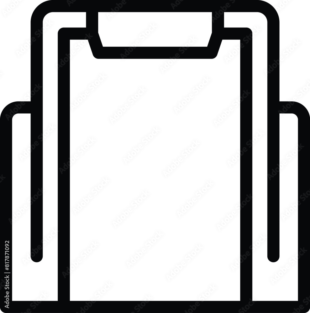 Poster a simple outline vector representation of a clipboard for documents