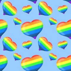 Obraz premium seamless pattern with rainbow heart