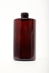 Studio shot of empty plastic detergent or shampoo bottle